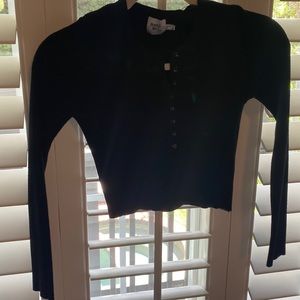 Black Princess Poly button down cropped sweater. Only worn once